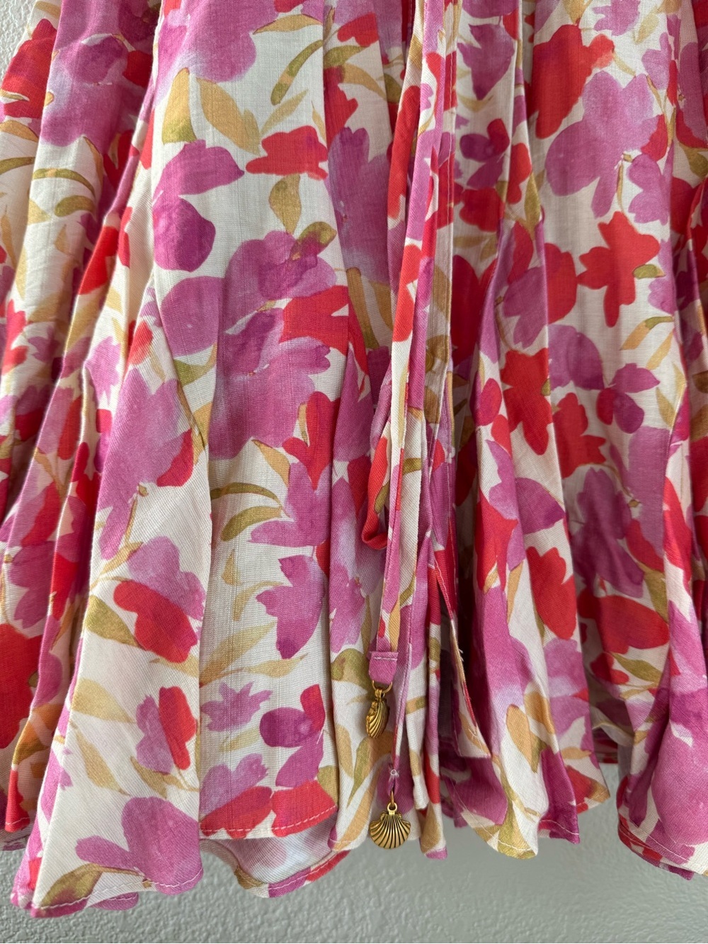 Taylor Pink Red Floral Fit Flare Shirt Dress Size 6 - Picture 4 of 5
